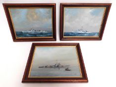 Three 1980's William H. Bates oil paintings of war