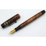 A marbled Parker pen 'Victory' with 14ct gold nib