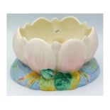 A Clarice Cliff lily pad bowl, 9in diameter