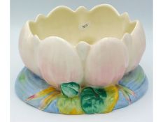 A Clarice Cliff lily pad bowl, 9in diameter