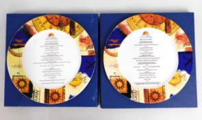 Two large boxed P&O menu plates for Arcadia & Vict