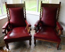 Tremaine Manor House: A pair of oak framed, oxbloo
