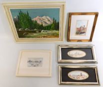 Maria Moreschi, five framed paintings including Ve