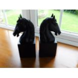 A pair of horse bookends, 9.5in tall