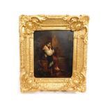 Dutch school oil on copper of 'Romany girl, seated