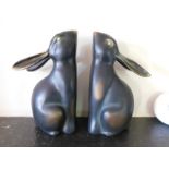 Gardener's Cottage: A pair of hare book ends, 7.5i