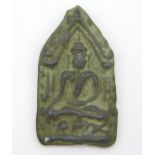 A 18/19thC. Thai amulet of Bhumisparsha mudra, 47m