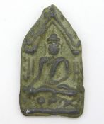 A 18/19thC. Thai amulet of Bhumisparsha mudra, 47m