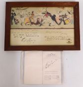 A framed Cunard White Star RMS Queen Mary correspondence written & signed by Cunard Line captain, Si