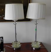 Tremaine Manor House: A pair of chrome table lamps