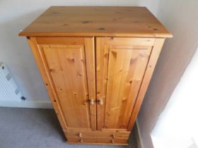 Ploughman's Cottage: A small pine wardrobe, 59in h