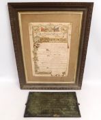 A framed Liberal party political print presented t