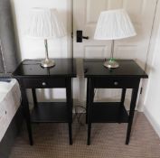 Tremaine Manor House: A pair of black bedside tabl