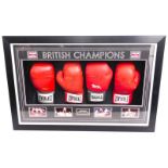A cased British champion set of hand signed gloves