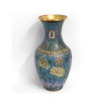 A large 19thC. bronze Chinese cloisonne vase with