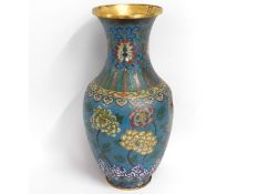 A large 19thC. bronze Chinese cloisonne vase with