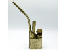A Chinese white metal opium pipe, Chinese marks &