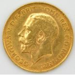 A 1913 George V, half gold sovereign