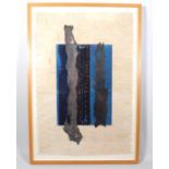 Deborah Treliving collagraph print on tapa titled