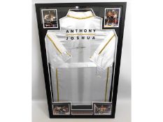A cased Anthony Joshua boxing gown hand signed by
