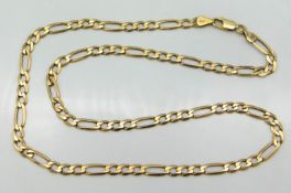 A 9ct gold necklace, 20in long, 11.4g