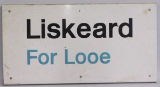 A 1970's Cornwall railway sign Liskeard For Looe,