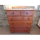 Gardener's Cottage: A pine chest with six drawers,