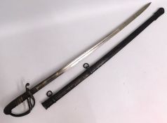 A post 1855 officers sword with scabbard, proof ma