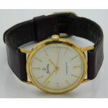 A yellow metal Sandoz gents wristwatch, case tests