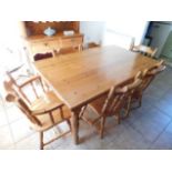 Blacksmith's Cottage: A pine dining table with six