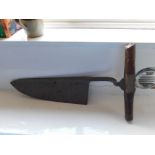 Ploughman's Cottage: An antique hay knife, 27in lo