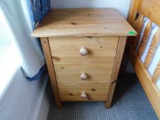 Ploughman's Cottage: A pine three drawer bedside c