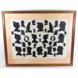 A framed Richard O'Reilly picture of silhouettes,