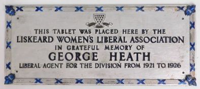 An early 20thC. cast iron plaque placed by the Lis