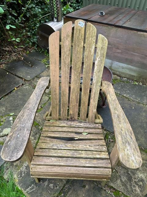 Shepherd's Hut: A pair of Adirondack style garden chairs, one chair has damaged slat - Image 2 of 2
