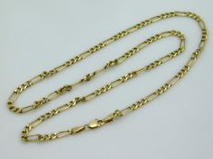 An 18in long 9ct gold Figaro link chain, 3.7g