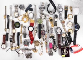 A quantity of mixed watches including a Sekonda pocket watch, running, the rest mostly a/f, to also