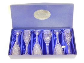 A boxed Royal Doulton crystal wine glass set