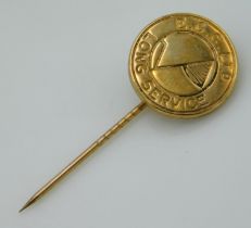 A 9ct gold E.C.C. Ltd Long Service tie pin, 2.4g