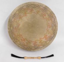 A Celtic bodhrán drum, 16.75in diameter