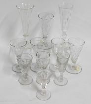 Eleven 19thC. drinking glasses including a pair of