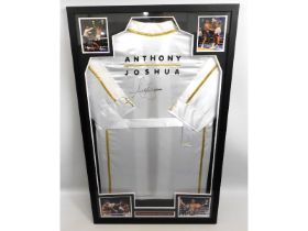 A cased Anthony Joshua boxing gown hand signed by