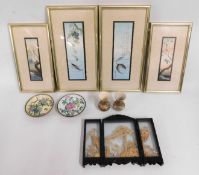Four Chinese watercolours, signed, twinned with tw