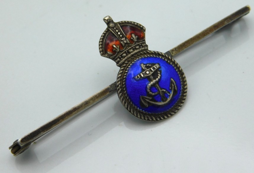 A white metal enamelled naval sweetheart brooch, 5