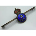 A white metal enamelled naval sweetheart brooch, 5