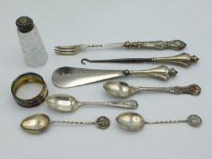 A quantity of mixed items including silver handled