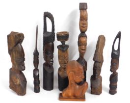 A quantity of African carved tourist type wares, t