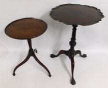 Two 19thC. mahogany wine tables, largest 15.5in di