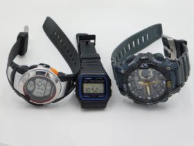 Three gents wristwatches Sekonda, Pod & Casio, lar