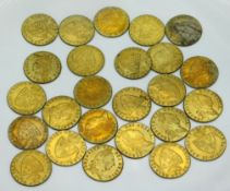 A quantity of spade guinea gaming tokens